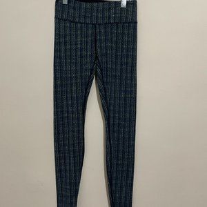 Lululemon Wunder Under Leggings Ziggy Wee Inkwell Blue Green Zig Zag